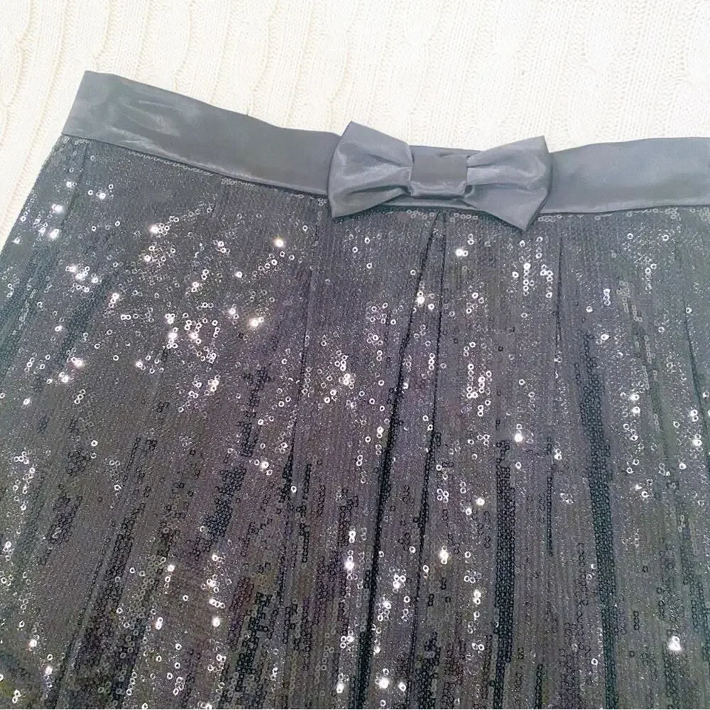 ELFE Black Sequin Sparkly Full Party skirt sz EU 40 NEW with tags